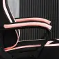 Silla Gaming Altura Regulable Basculante con Reposacabezas Cojín Lumbar 61x70x121-129 cm Rosa