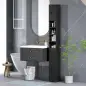 Armario de Baño Alto Columna de Baño Estrecha con 1 Cajón 4 Estantes Abiertos y Estantes Ajustables 20x20x180 cm Negro