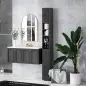 Armario de Baño Alto Columna de Baño Estrecha con 1 Cajón 4 Estantes Abiertos y Estantes Ajustables 20x20x180 cm Negro