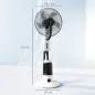 Ventilador Nebulizador Oscilante 90 W Tanque 2,8L 3 Velocidades 5 Aspas y Ruedas Ø44,5x120 cm Blanco