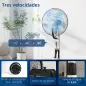 Ventilador Nebulizador Oscilante 90 W Tanque 2,8L 3 Velocidades 5 Aspas y Ruedas Ø44,5x120 cm Blanco