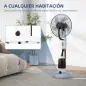 Ventilador Nebulizador Oscilante 90 W Tanque 2,8L 3 Velocidades 5 Aspas y Ruedas Ø44,5x120 cm Blanco