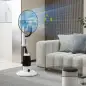 Ventilador Nebulizador Oscilante 90 W Tanque 2,8L 3 Velocidades 5 Aspas y Ruedas Ø44,5x120 cm Blanco