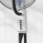 Ventilador Nebulizador Oscilante 90 W Tanque 2,8L 3 Velocidades 5 Aspas y Ruedas Ø44,5x120 cm Blanco