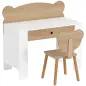 Escritorio Infantil con Silla en Forma de Osito con Cajón para Leer y Estudiar Mesa 80x41x74,5 cm y Silla 32,5x38x59 cm