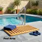 Alfombrilla de Ducha de Madera de Acacia 91x51 cm Alfombra Antideslizante para Baño Spa o Piscina Natural