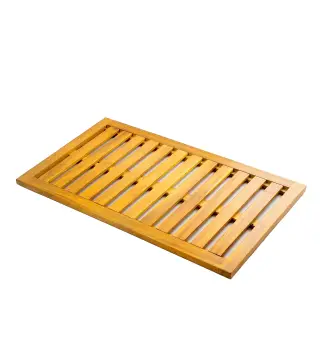 Alfombrilla de Ducha de Madera de Acacia 91x51 cm Alfombra Antideslizante para Baño Spa o Piscina Natural