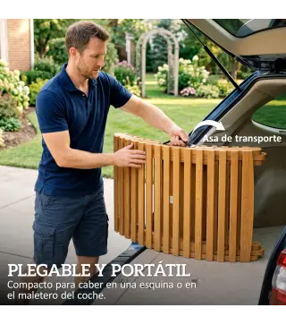 Tumbona Plegable de Madera de Acacia con Cojín Reposacabezas Asa de Transporte para Jardín Terraza 183x54x63 cm Beige