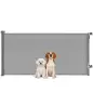 Barrera de Seguridad para Perros Retráctil Extensible hasta 180 cm de Ancho para Escaleras y Puertas Gris
