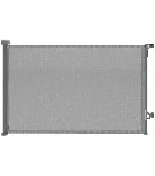 Barrera de Seguridad para Perros Retráctil Extensible hasta 140 cm de Ancho para Escaleras y Puertas Gris