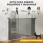 Barrera de Seguridad para Perros Retráctil Extensible hasta 140 cm de Ancho para Escaleras y Puertas Gris