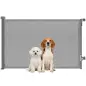 Barrera de Seguridad para Perros Retráctil Extensible hasta 140 cm de Ancho para Escaleras y Puertas Gris