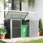 Cobertizo para Contenedor de Basura Doble con Tapa Abatible y Puertas Doble 179,5x108x129,5 cm Gris Oscuro