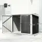 Cobertizo para Contenedor de Basura Doble con Tapa Abatible y Puertas Doble 179,5x108x129,5 cm Gris Oscuro