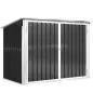 Cobertizo para Contenedor de Basura Doble con Tapa Abatible y Puertas Doble 179,5x108x129,5 cm Gris Oscuro