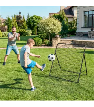 Red de Rebote Plegable Reboteador de Fútbol Ángulo Ajustable de 5 Niveles con Tubo de Acero 120x73x112 cm Negro