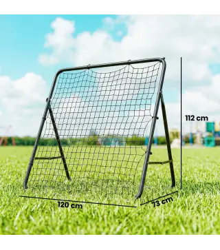 Red de Rebote Plegable Reboteador de Fútbol Ángulo Ajustable de 5 Niveles con Tubo de Acero 120x73x112 cm Negro