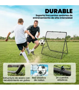 Red de Rebote Plegable Reboteador de Fútbol Ángulo Ajustable de 5 Niveles con Tubo de Acero 120x73x112 cm Negro