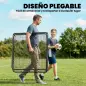 Red de Rebote Plegable Reboteador de Fútbol Ángulo Ajustable de 5 Niveles con Tubo de Acero 120x73x112 cm Negro
