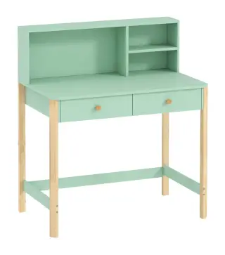 Escritorio Infantil Mesa de Escritorio para Niños con 3 Compartimentos Abiertos y 2 Cajones 90x52x105 cm Verde