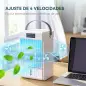 Mini Enfriador de Aire 4 en 1 con 4 Velocidades 2 Modos de Nebulización Luz LED RGB de 7 Colores Blanco
