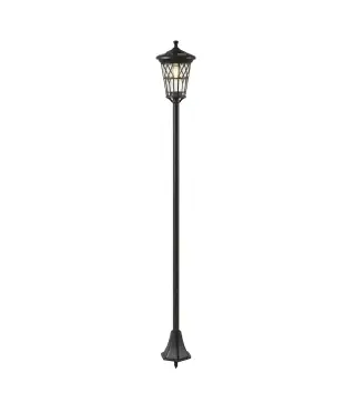 Set de 2 Farolas Solares de Jardín con Altura Ajustable 2 Modos de Brillo IP44 Impermeable para Terraza Patio Negro