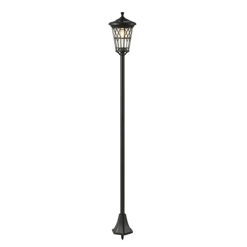 Set de 2 Farolas Solares de Jardín con Altura Ajustable 2 Modos de Brillo IP44 Impermeable para Terraza Patio Negro