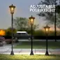 Set de 2 Farolas Solares de Jardín con Altura Ajustable 2 Modos de Brillo IP44 Impermeable para Terraza Patio Negro