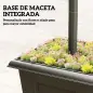 Farola Solar Exterior de Jardín con Macetero 3 Cabezales Impermeable Encendido/Apagado Automático y Altura Ajustable