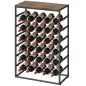 Botellero para 30 Botellas de 6 Niveles con Encimera de Efecto Madera Estilo Industrial 59x30x88,5 cm Marrón Rústico