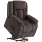 Sillón Relax Reclinable Eléctrico Levanta Personas con Puerto USB Control Remoto Asiento Ancho Reposapiés Marrón