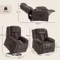 Sillón Relax Reclinable Eléctrico Levanta Personas con Puerto USB Control Remoto Asiento Ancho Reposapiés Marrón