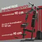 Máquina de Musculación con Pesas Ajustables de 65 kg Prensa de Pecho y Piernas Polea 135x103x210 cm Negro