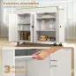 Isla de Cocina con Ruedas Encimera Extensible 4 Puertas Estantes Ajustables Especiero y Soporte para Toallas Blanco