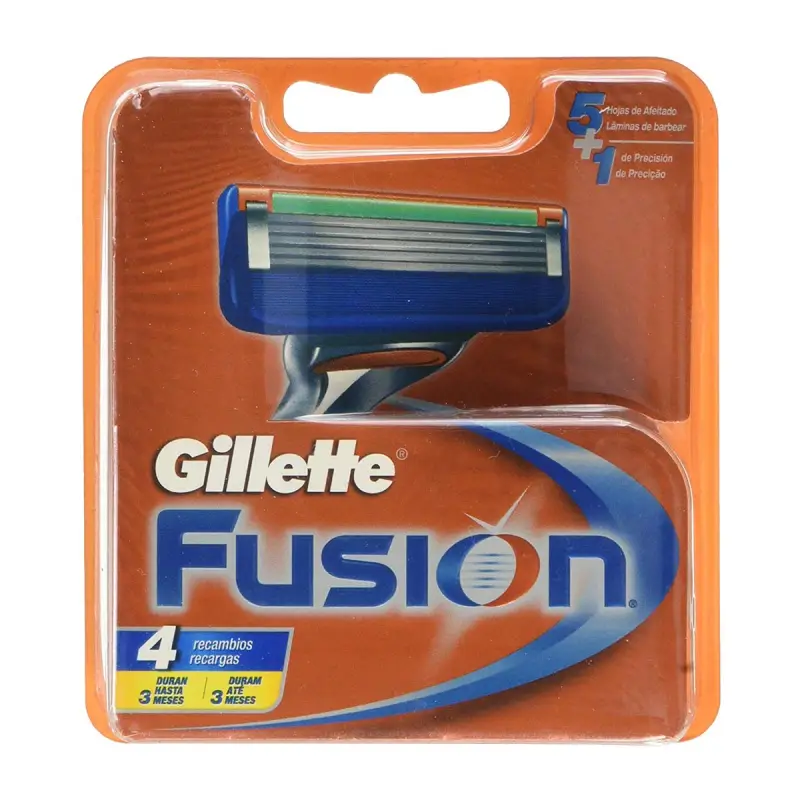 GILLETTE FUSION CARGADOR CUCHILLAS 4U.