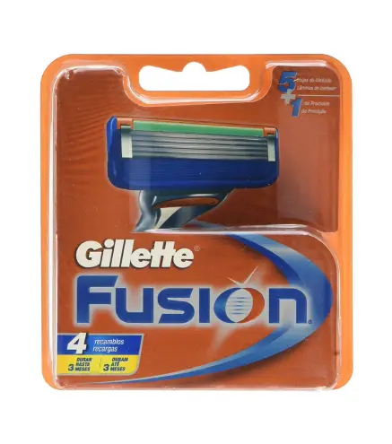 GILLETTE FUSION CARGADOR CUCHILLAS 4U.