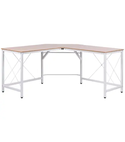 Escritorio Esquinero Moderno con Marco de Acero Carga 70 kg para Oficina Hogar Estudio 150x150x76 cm Roble