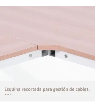 Escritorio Esquinero Moderno con Marco de Acero Carga 70 kg para Oficina Hogar Estudio 150x150x76 cm Roble