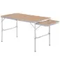 Mesa Plegable de Camping Portátil con Ala Abatible Mesa de Picnic de Encimera MDF Estructura Ligera de Aluminio Carga 30kg Altur