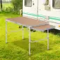 Mesa Plegable de Camping Portátil con Ala Abatible Mesa de Picnic de Encimera MDF Estructura Ligera de Aluminio Carga 30kg Altur