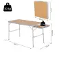 Mesa Plegable de Camping Portátil con Ala Abatible Mesa de Picnic de Encimera MDF Estructura Ligera de Aluminio Carga 30kg Altur