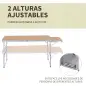 Mesa Plegable de Camping Portátil con Ala Abatible Mesa de Picnic de Encimera MDF Estructura Ligera de Aluminio Carga 30kg Altur