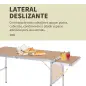 Mesa Plegable de Camping Portátil con Ala Abatible Mesa de Picnic de Encimera MDF Estructura Ligera de Aluminio Carga 30kg Altur