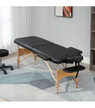 Camilla Plegable con Altura Ajustable 67-92 cm para Uso Profesional de Belleza Acupuntura y Fisioterapia 210x81 cm Negro