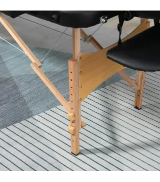 Camilla Plegable con Altura Ajustable 67-92 cm para Uso Profesional de Belleza Acupuntura y Fisioterapia 210x81 cm Negro