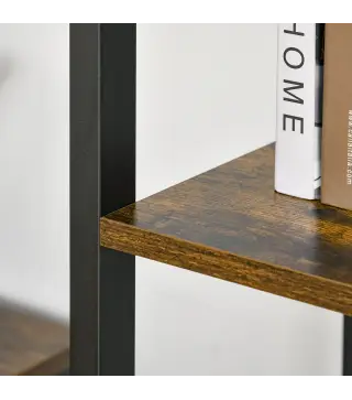 Estantería Industrial de 5 Niveles Estantería Librería de Almacenaje con Marco de Acero 40x30x154 cm Marrón Rústico