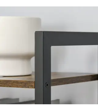 Estantería Industrial de 5 Niveles Estantería Librería de Almacenaje con Marco de Acero 40x30x154 cm Marrón Rústico