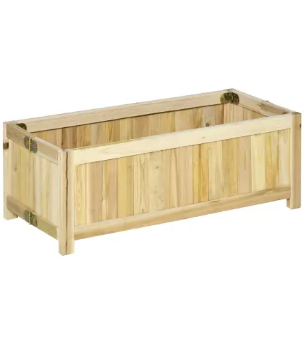 Jardinera de Madera Plegable con 4 Patas para Cultivos Verduras Flores en Patio Balcón Terraza 70x30x25 cm Natural