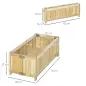 Jardinera de Madera Plegable con 4 Patas para Cultivos Verduras Flores en Patio Balcón Terraza 70x30x25 cm Natural