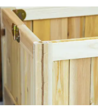 Jardinera de Madera Plegable con 4 Patas para Cultivos Verduras Flores en Patio Balcón Terraza 70x30x25 cm Natural